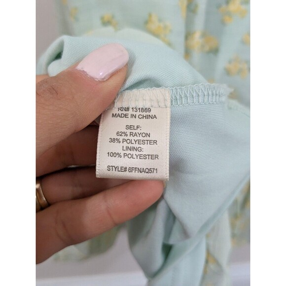 Jessica Simpson Floral Boho Cottagecore Smocked Bodice Ruffle Hem Midi Dress L - Picture 11 of 12